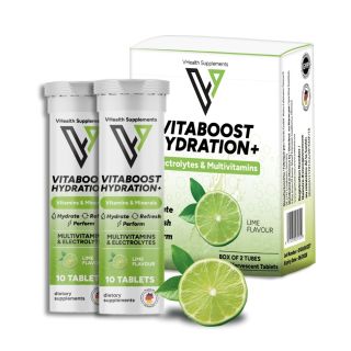 Vitaboost Hydration+ Vitamins &amp; Minerals - (Boite de 2) - VHealth Supplements - Lime